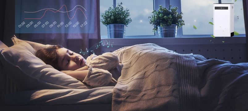 The child sleeps on a memory foam pillow
